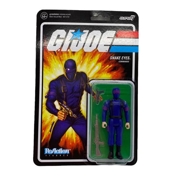 G.I. Joe Reaction Figures Snake Eyes Commando Super 7 Hasbro 2021 New - Picture 1 of 5